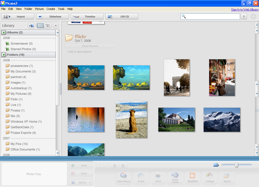 Other great thing available in Picasa 2 is the range of editing tools 