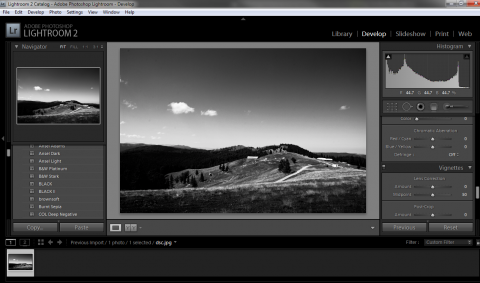 Black and white photography in Adobe Lightroom